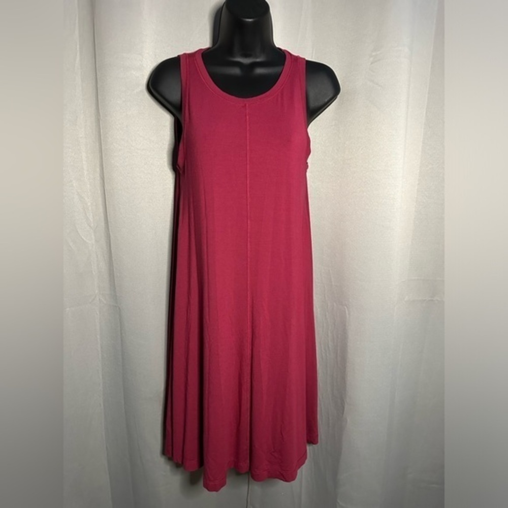 Loft Womens‎ Pink Sleeveless Swing Dress Size S Berry Round Neck Mini A-Line